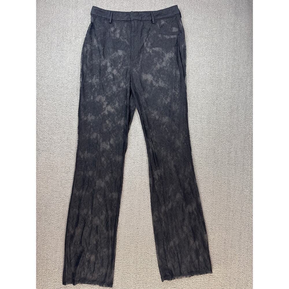 Victoria's Secret Archives Sheer Pant Black Rose Floral Lace High Waist Medium